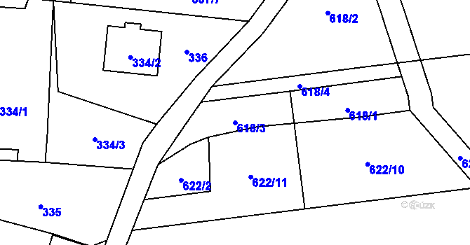 Parcela st. 618/3 v KÚ Markvartovice, Katastrální mapa
