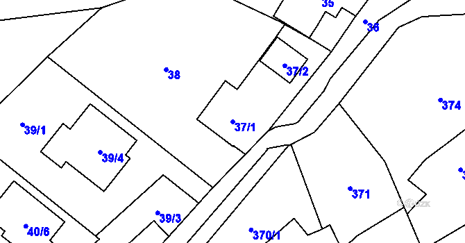 Parcela st. 37/1 v KÚ Markvartovice, Katastrální mapa