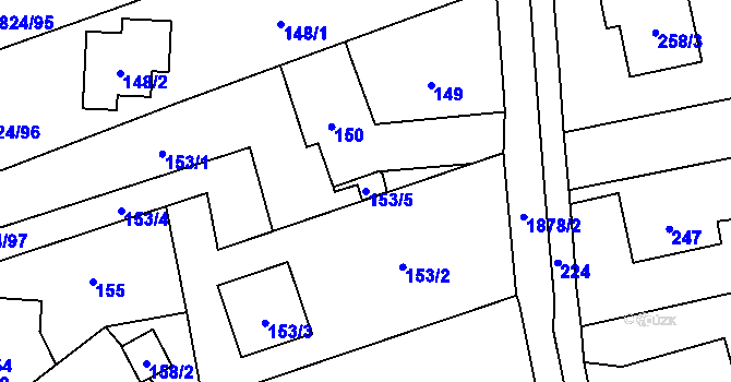 Parcela st. 153/5 v KÚ Markvartovice, Katastrální mapa