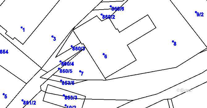 Parcela st. 6 v KÚ Maršíkov, Katastrální mapa