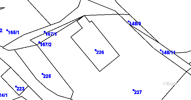 Parcela st. 226 v KÚ Maršíkov, Katastrální mapa