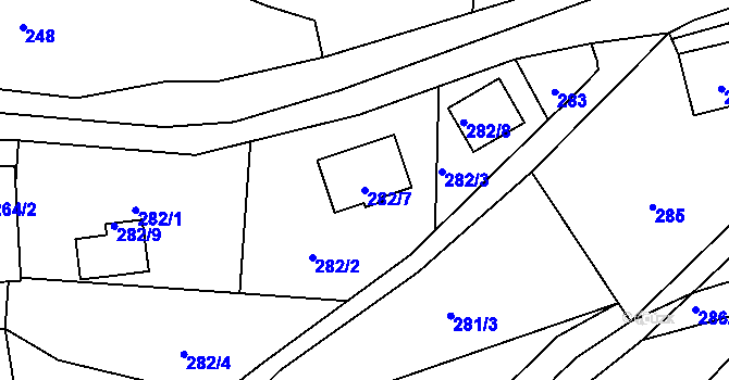 Parcela st. 282/7 v KÚ Maršíkov, Katastrální mapa