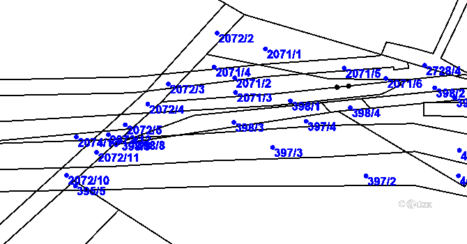 Parcela st. 398/3 v KÚ Maršíkov, Katastrální mapa