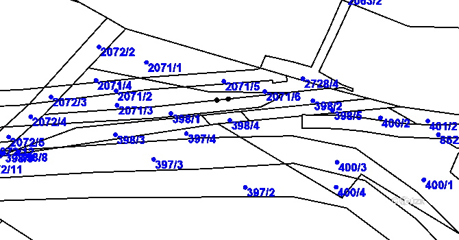 Parcela st. 398/4 v KÚ Maršíkov, Katastrální mapa