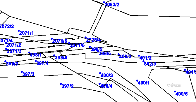 Parcela st. 398/5 v KÚ Maršíkov, Katastrální mapa