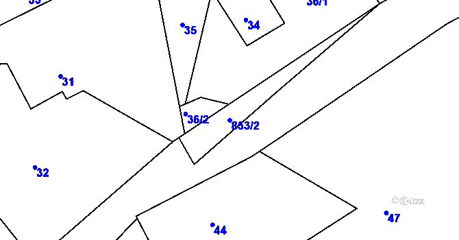 Parcela st. 853/2 v KÚ Maršíkov, Katastrální mapa