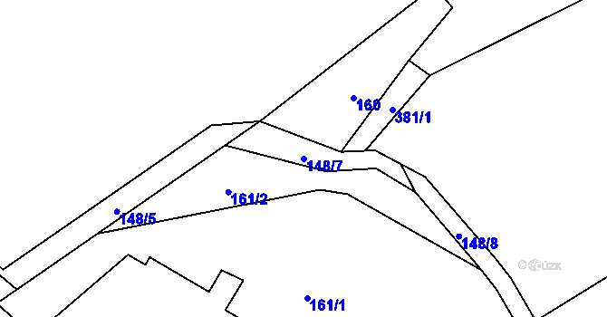 Parcela st. 148/7 v KÚ Maršíkov, Katastrální mapa
