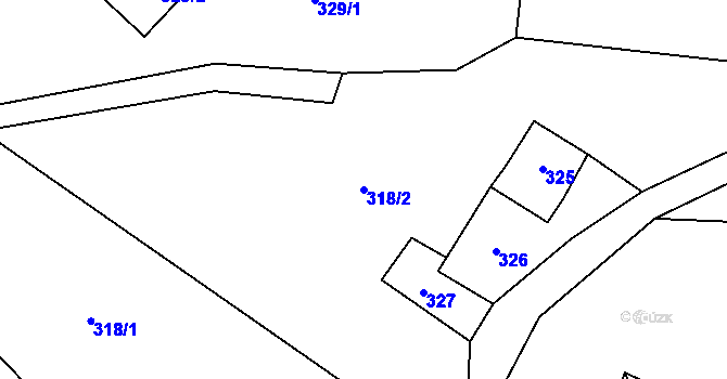 Parcela st. 318/2 v KÚ Maršíkov, Katastrální mapa