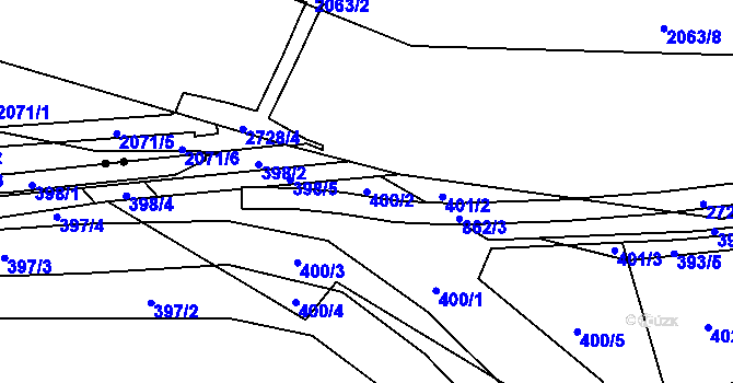 Parcela st. 400/2 v KÚ Maršíkov, Katastrální mapa