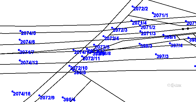 Parcela st. 398/8 v KÚ Maršíkov, Katastrální mapa