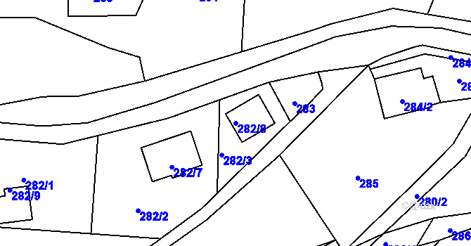 Parcela st. 282/8 v KÚ Maršíkov, Katastrální mapa