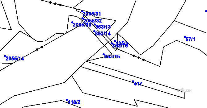 Parcela st. 853/15 v KÚ Maršíkov, Katastrální mapa