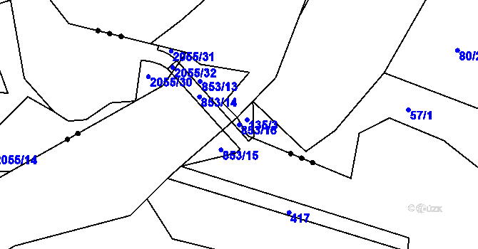 Parcela st. 853/16 v KÚ Maršíkov, Katastrální mapa