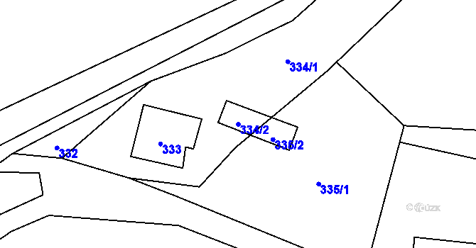Parcela st. 334/2 v KÚ Maršíkov, Katastrální mapa