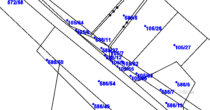 Parcela st. 586/12 v KÚ Maršov u Tábora, Katastrální mapa