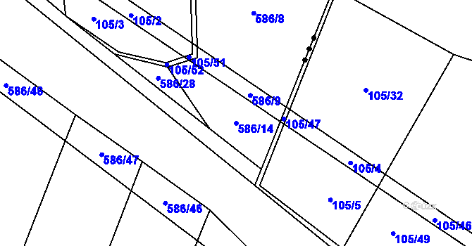 Parcela st. 586/14 v KÚ Maršov u Tábora, Katastrální mapa