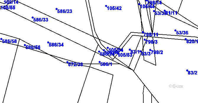 Parcela st. 586/24 v KÚ Maršov u Tábora, Katastrální mapa