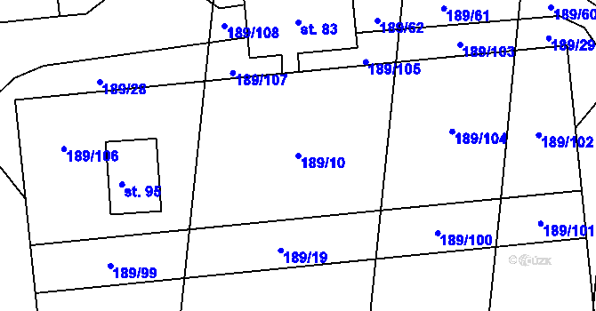 Parcela st. 189/10 v KÚ Maršov u Tábora, Katastrální mapa