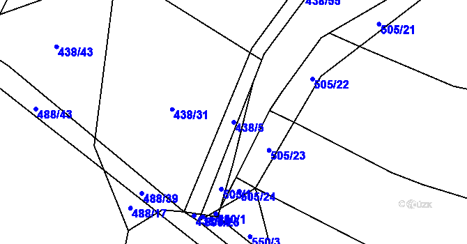 Parcela st. 438/5 v KÚ Maršov u Tábora, Katastrální mapa
