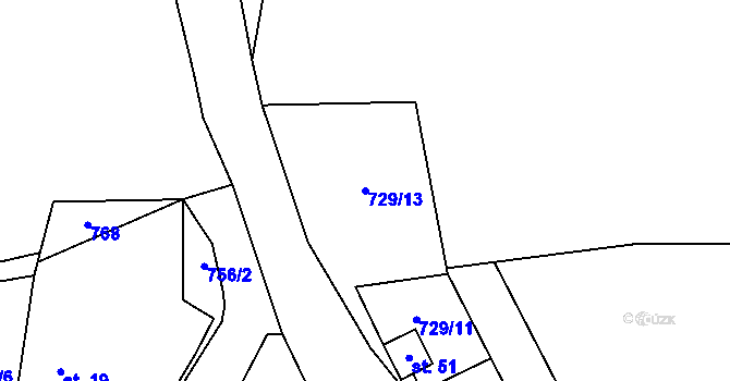 Parcela st. 729/13 v KÚ Maršov u Tábora, Katastrální mapa