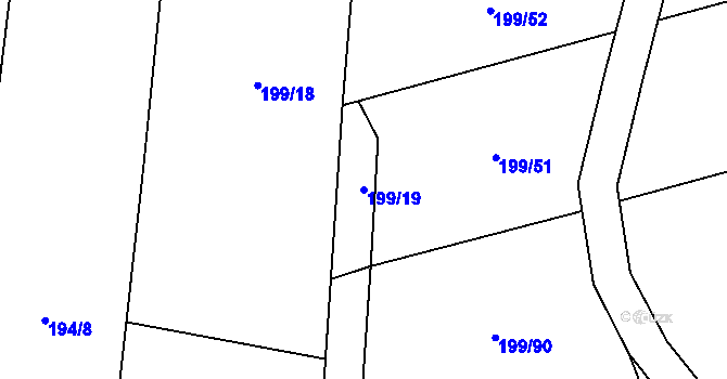Parcela st. 199/19 v KÚ Maršov u Tábora, Katastrální mapa