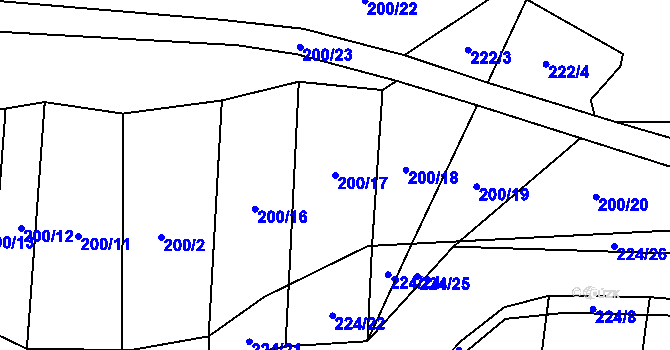 Parcela st. 200/17 v KÚ Maršov u Tábora, Katastrální mapa