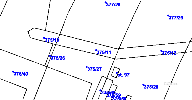 Parcela st. 375/11 v KÚ Maršov u Tábora, Katastrální mapa