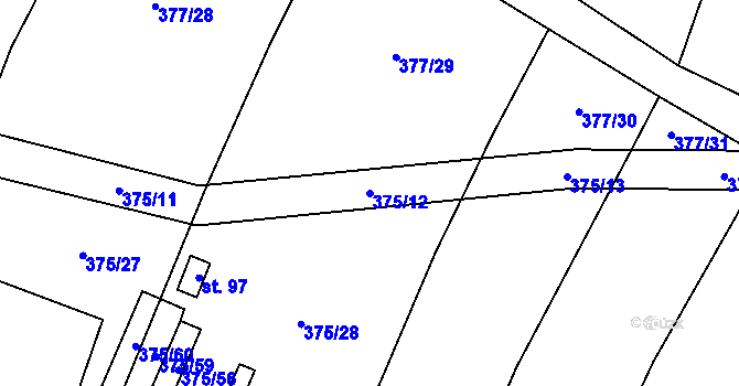 Parcela st. 375/12 v KÚ Maršov u Tábora, Katastrální mapa