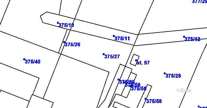Parcela st. 375/27 v KÚ Maršov u Tábora, Katastrální mapa
