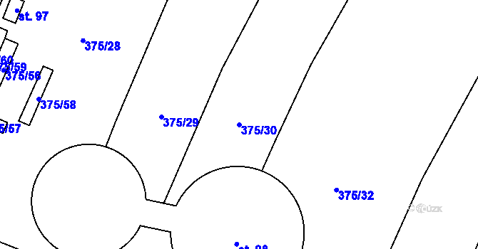 Parcela st. 375/30 v KÚ Maršov u Tábora, Katastrální mapa