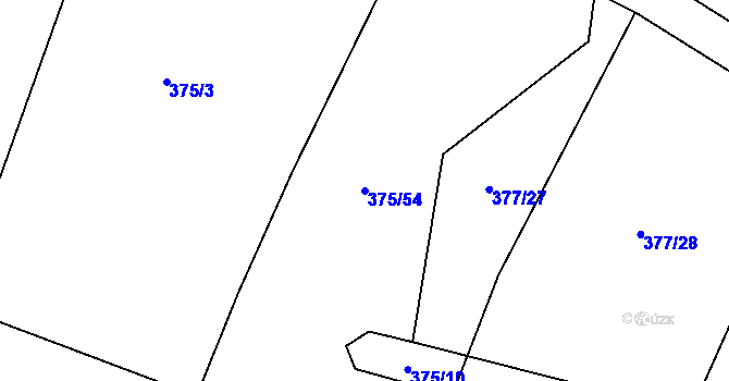 Parcela st. 375/54 v KÚ Maršov u Tábora, Katastrální mapa