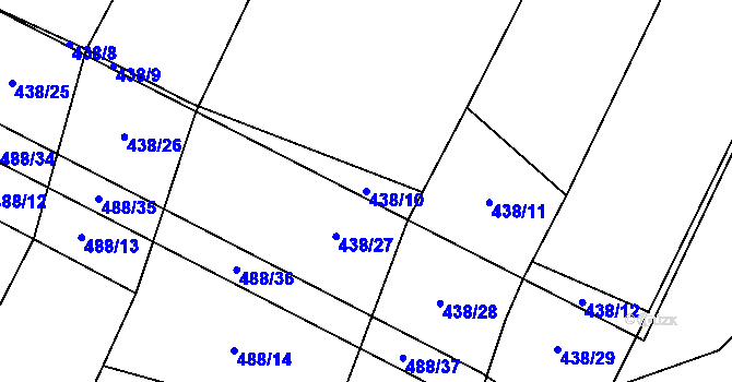 Parcela st. 438/10 v KÚ Maršov u Tábora, Katastrální mapa