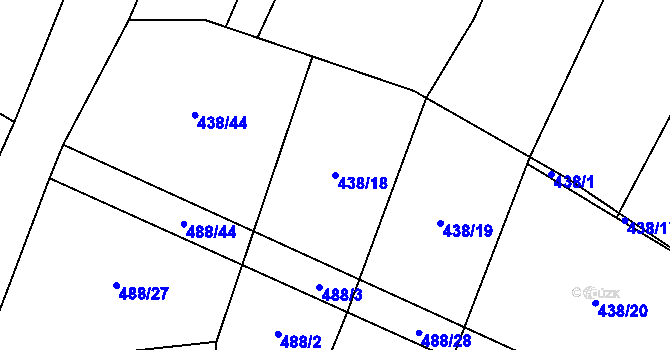 Parcela st. 438/18 v KÚ Maršov u Tábora, Katastrální mapa