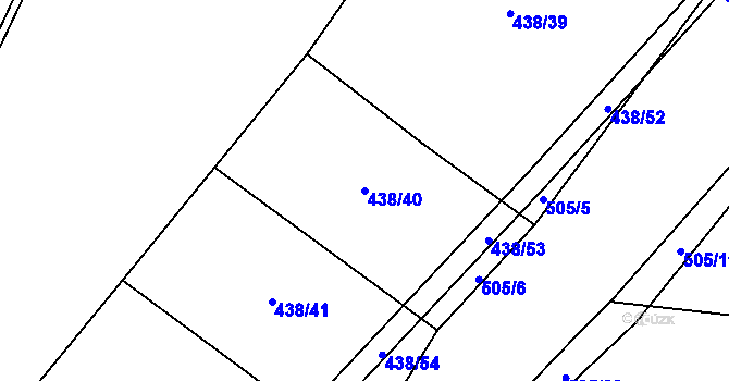 Parcela st. 438/40 v KÚ Maršov u Tábora, Katastrální mapa