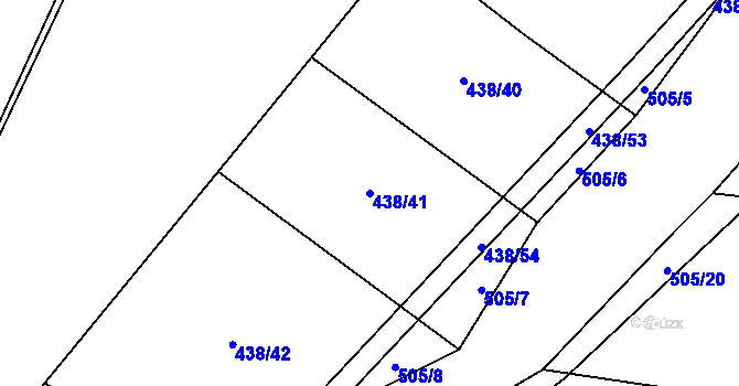 Parcela st. 438/41 v KÚ Maršov u Tábora, Katastrální mapa