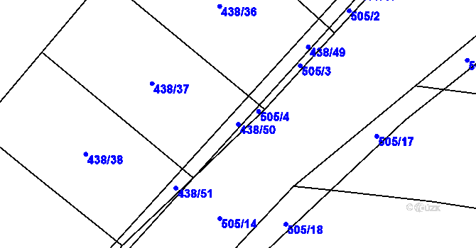 Parcela st. 438/50 v KÚ Maršov u Tábora, Katastrální mapa