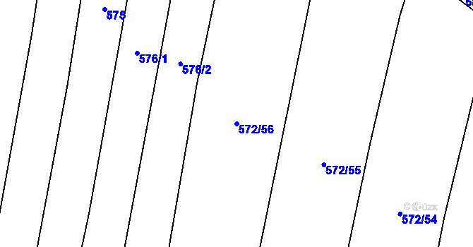 Parcela st. 572/56 v KÚ Maršov u Tábora, Katastrální mapa