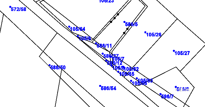 Parcela st. 586/27 v KÚ Maršov u Tábora, Katastrální mapa
