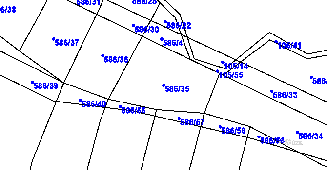 Parcela st. 586/35 v KÚ Maršov u Tábora, Katastrální mapa