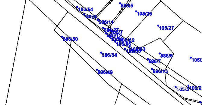 Parcela st. 586/54 v KÚ Maršov u Tábora, Katastrální mapa