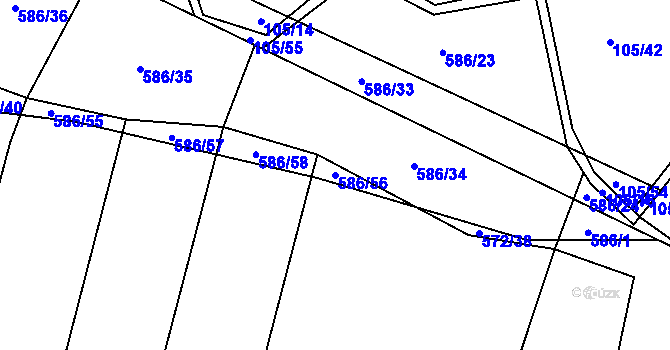 Parcela st. 586/56 v KÚ Maršov u Tábora, Katastrální mapa