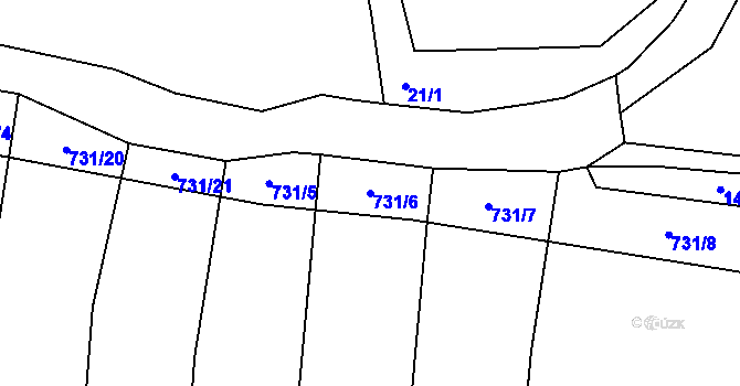 Parcela st. 731/6 v KÚ Maršov u Tábora, Katastrální mapa