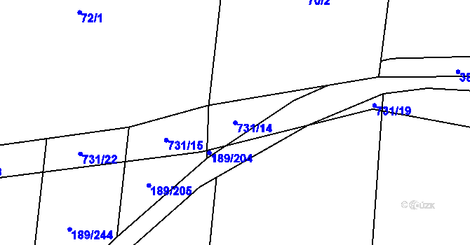 Parcela st. 731/14 v KÚ Maršov u Tábora, Katastrální mapa