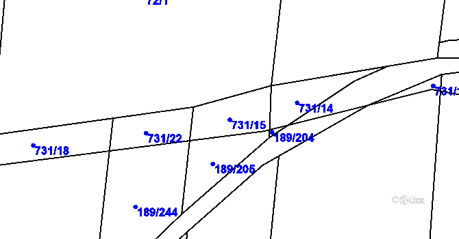 Parcela st. 731/15 v KÚ Maršov u Tábora, Katastrální mapa