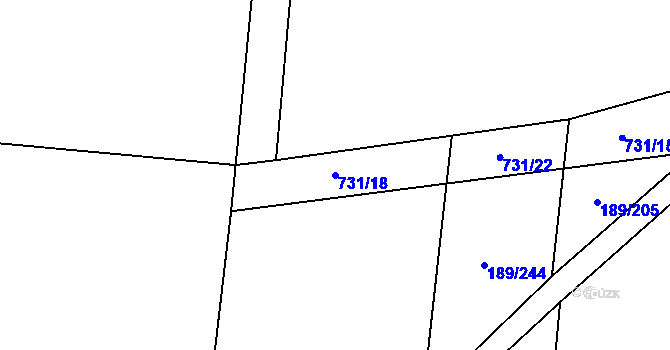 Parcela st. 731/18 v KÚ Maršov u Tábora, Katastrální mapa