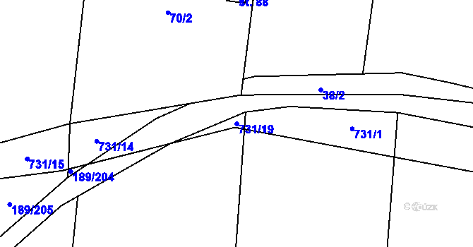 Parcela st. 731/19 v KÚ Maršov u Tábora, Katastrální mapa