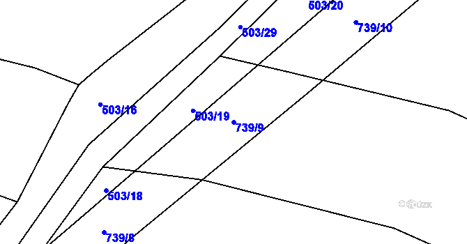 Parcela st. 739/9 v KÚ Maršov u Tábora, Katastrální mapa