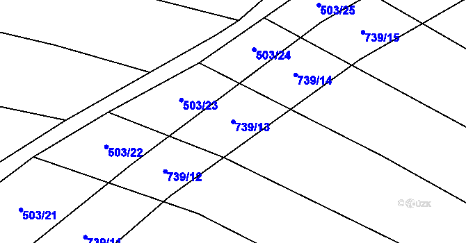 Parcela st. 739/13 v KÚ Maršov u Tábora, Katastrální mapa