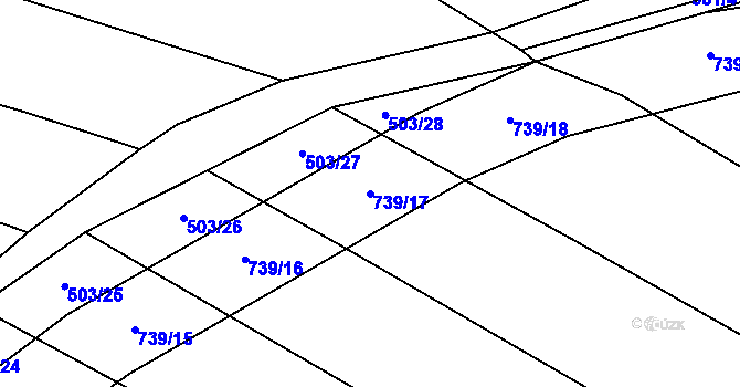 Parcela st. 739/17 v KÚ Maršov u Tábora, Katastrální mapa