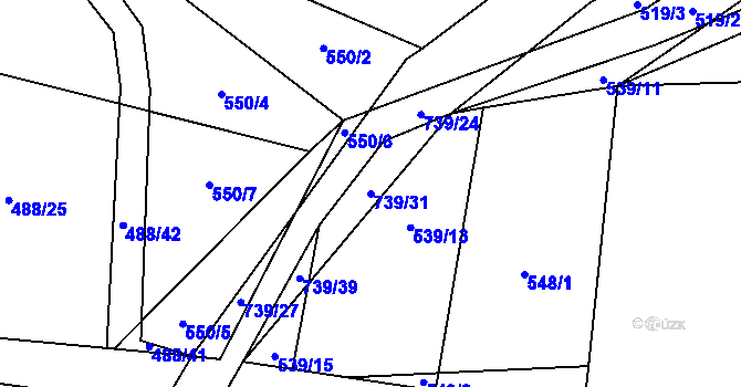 Parcela st. 739/31 v KÚ Maršov u Tábora, Katastrální mapa